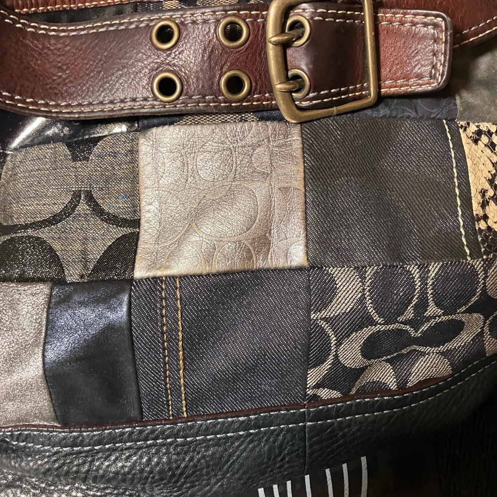 Coach Patchwork Shoulder Bag in Black, Navy & Brown - Picture 11 of 11